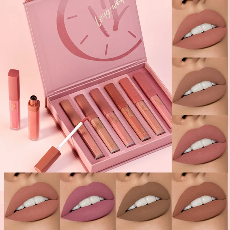 

Waterproof Matte Lipstick Brown Pigment Dark Red Long Lasting Velvet Lip Gloss Balm Women Makeup Lipgloss Maquiagem
