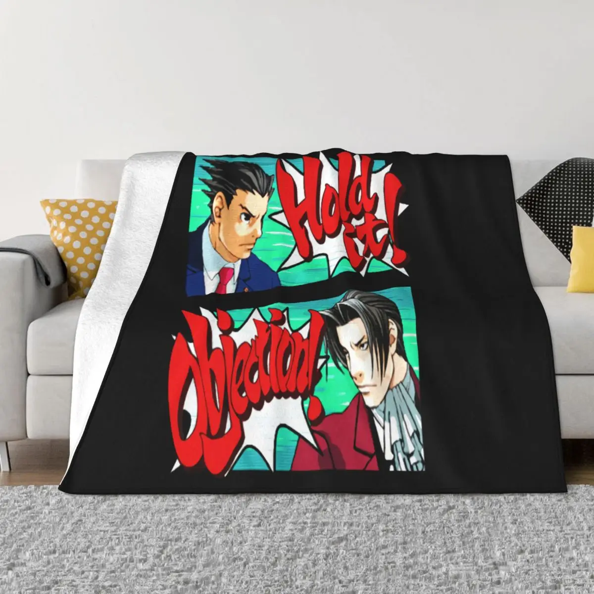 Мужское одеяло Ace Attorney Atmungsaktives Black Hold The Objection чехол для мужской одежды