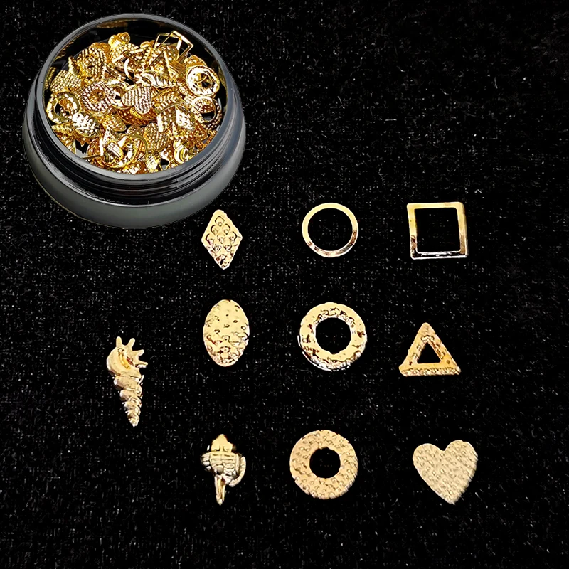 Заклепки для ногтей WAKEFULNESS золотые медные металлические гвоздики в стиле панк