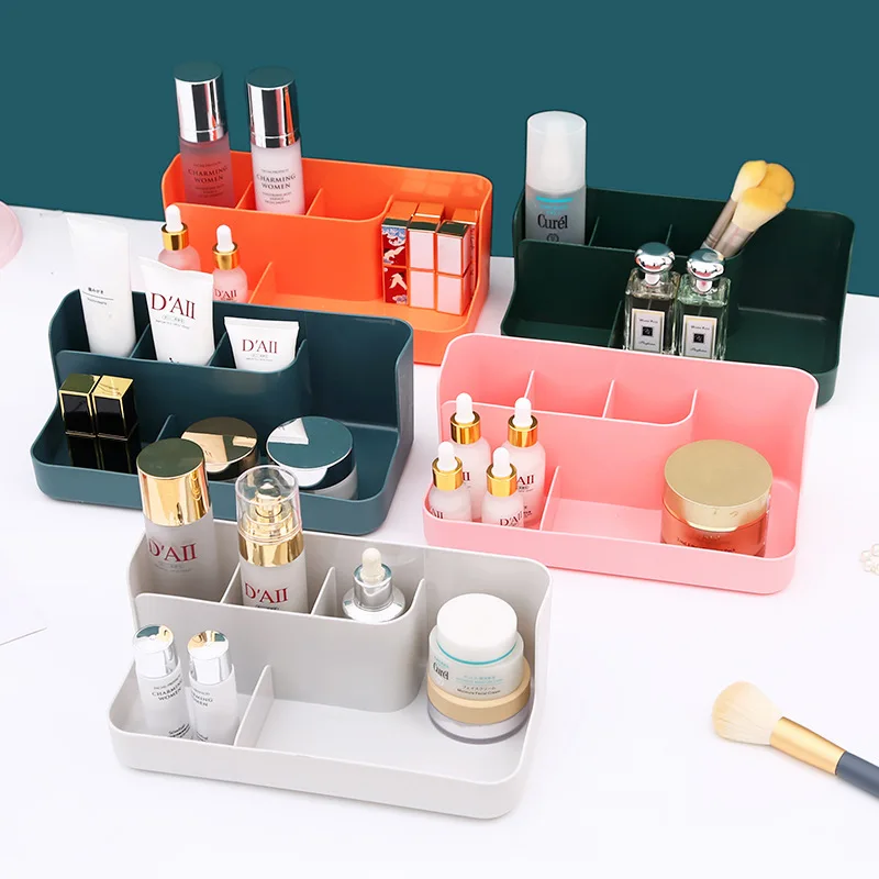 

Multi Grid Plastic Cosmetic Storage Box Lipstick Makeup Organizer Brush Nail Polish Jewelry Display Holder Box Desktop Organizer