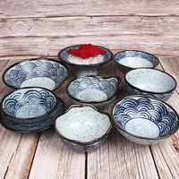 japanese and korean rice bowl soup bowl sushi dishes restaurant jujiu house hailang corrugated blue snack bowl japanese style