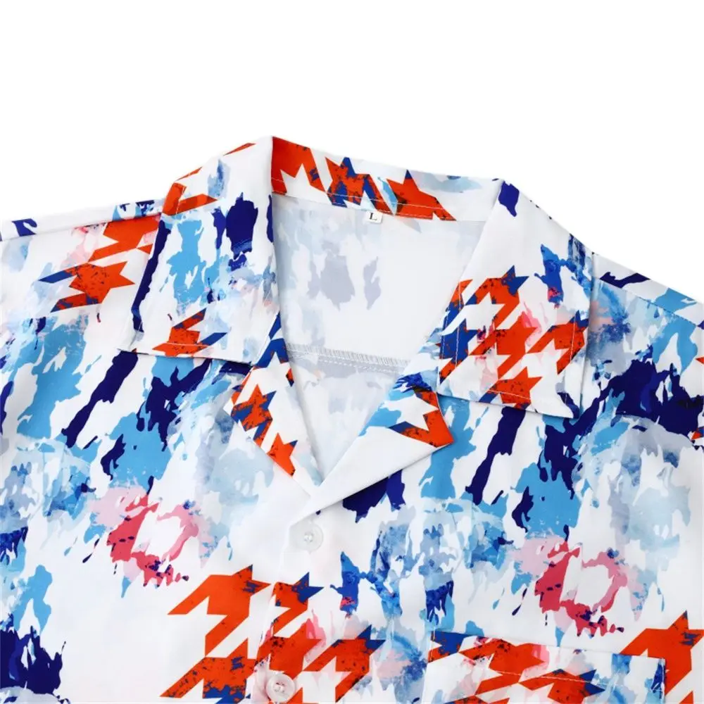 15 Colors Men's Fashion 3D Printed Hawaiian Shirts For Men Casual Holiday Blouse Loose Short-sleeve Beach Male Tops M-3XL