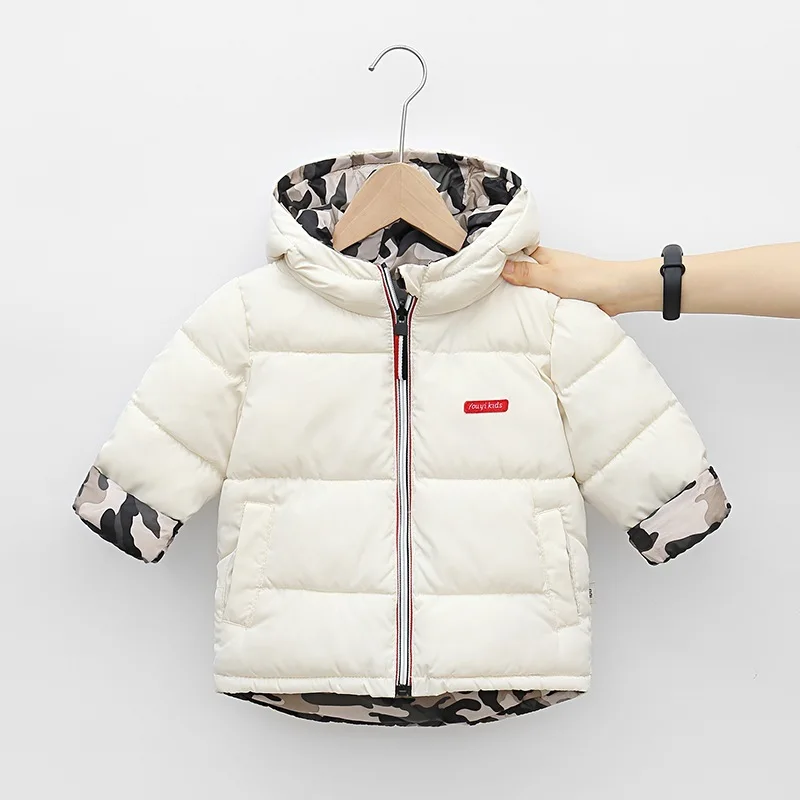 

Kids Down Cotton Jacket Girls and Boys Pure Color Thickened Reversible Down Cotton Clothes 1-7 Years Children Clothes Winter