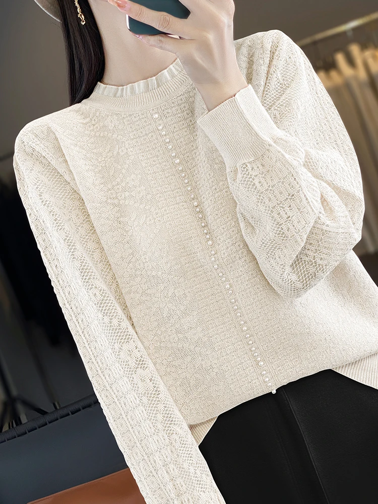 Женский свитер больших размеров для пухлых девочек на весну и осень свободный 2024