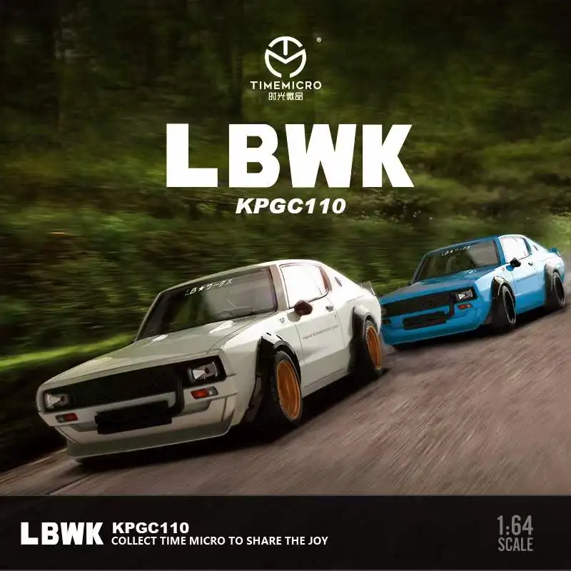 

TIME MICRO 1:64 LBWK Nissan KPGC110 белая/синяя модель автомобиля