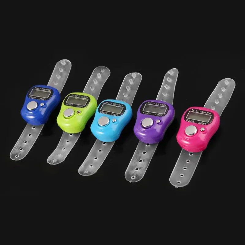 

LCD Finger Tally Counter Digital Electronic Tasbeeh Counters Lap Track Handheld Clicker Resettable Digits Display Gift