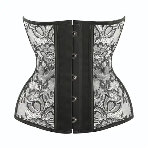 Women's Underwear Waist Slimming Body Shaper Corset Torso Satin Underbust Corset Waist Slimming Body Shaper Lace Up Corset