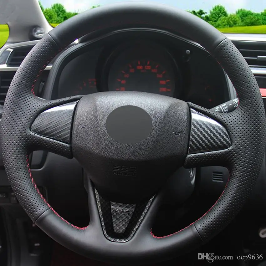 

Для Honda Fit 2016 2017 New Fit City 2015-2017 черная кожаная строчка вручную