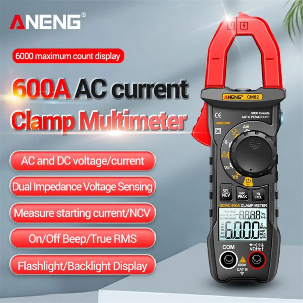 

Мультиметр ANENG CM82, амперметр постоянного/переменного тока, 6000 А, отсчетов