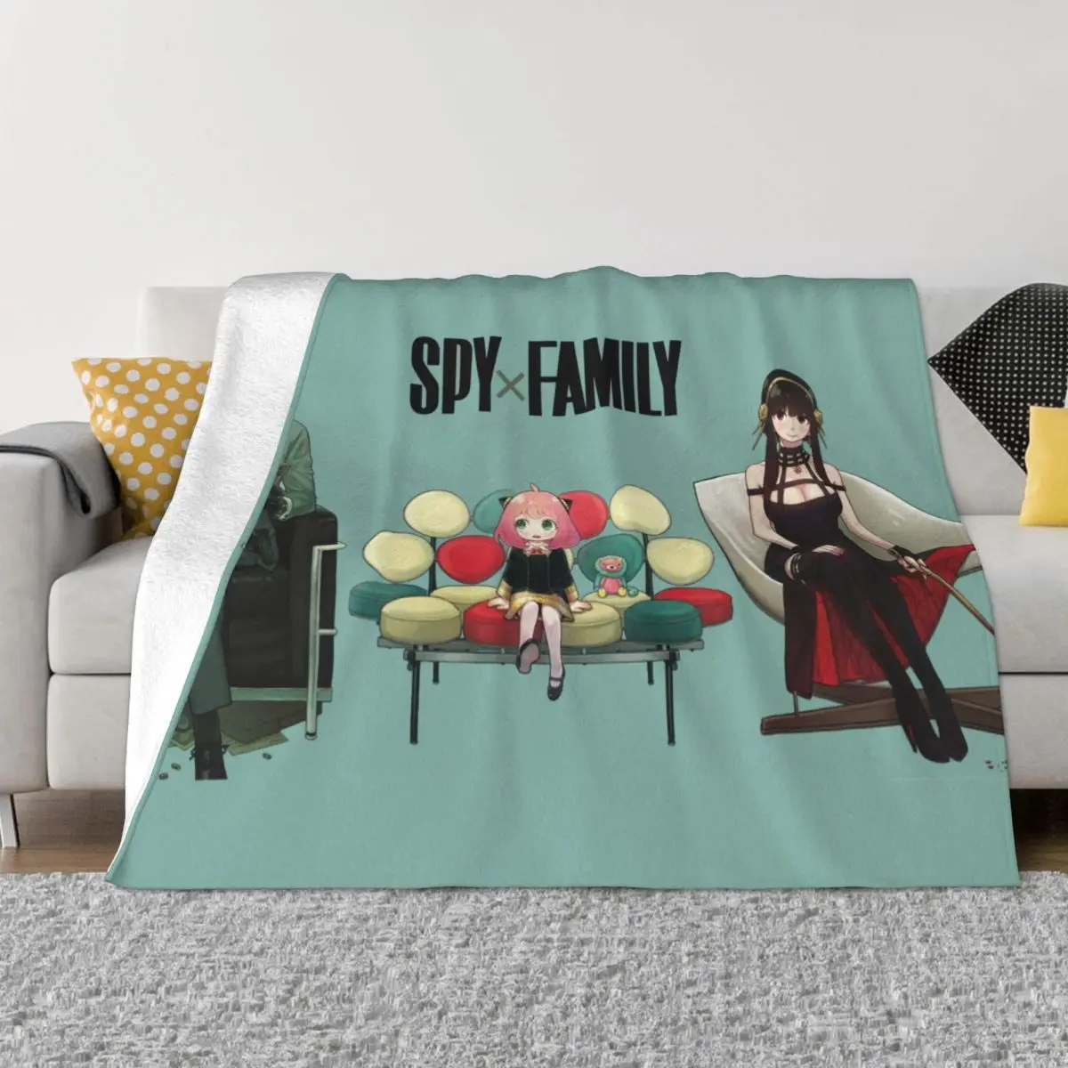 

Spy X Family Anime Knitted Blanket Forger Anya Yor Loid Flannel Throw Blankets Airplane Travel Portable Soft Warm Bedspreads