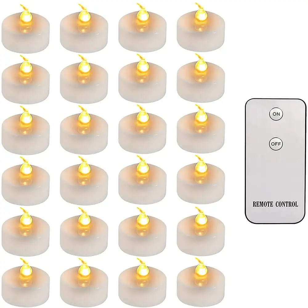 

24pcs LED Flameless Candles Realistic and Bright Flickering Battery Operated LED Votive Tea Light Candles with Remote Controlled