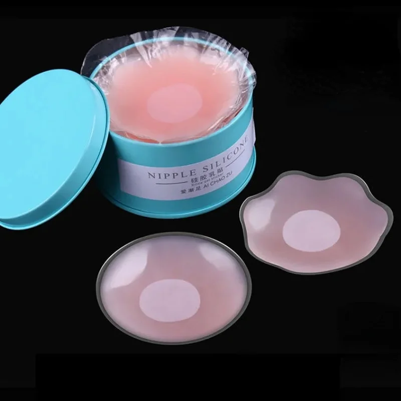 12pcs/Box Women Silicone Nipple Cover Reusable Chest Pad Nipple Patch Pads Invisible Bra Chest Stickers Breast Petals Bra Pads