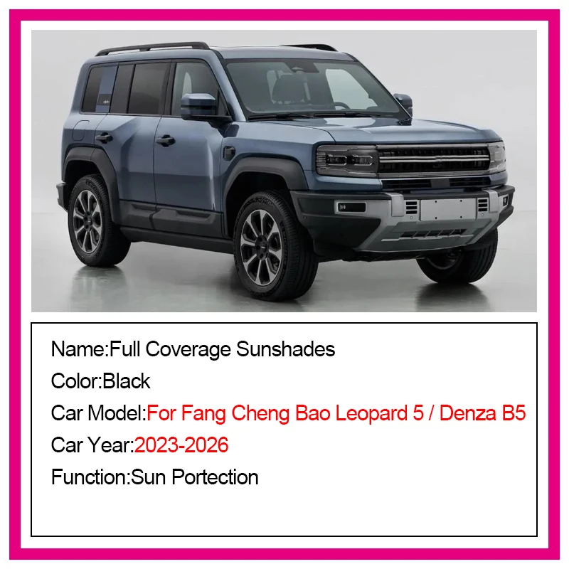 Фото Солнцезащитный козырек для Fang Cheng Bao Leopard 5 Denza B5 2023 2024 2025: Сетчатая шторка на лобовое стекло с защитой от УФ-лучей, автомобильные аксессуары №2