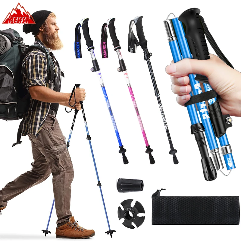 

Carbon Fiber Material Walking Devices Telescopic Defense Stick Camping Nature Hike Trekking Poles Hiking Accessories Baton