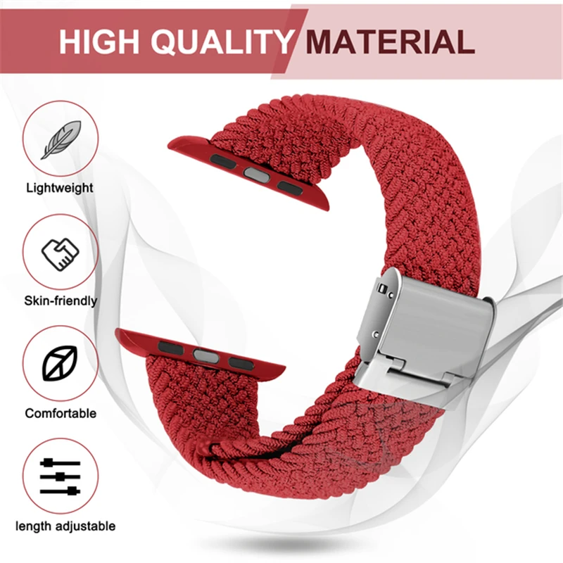 Adjustable Nylon Braided Solo Loop Strap For Series 6/7 Smart Watch W37 W27 W46 W26Pro HW22plus iwo14 Promax X8max iwo 13pro DT7