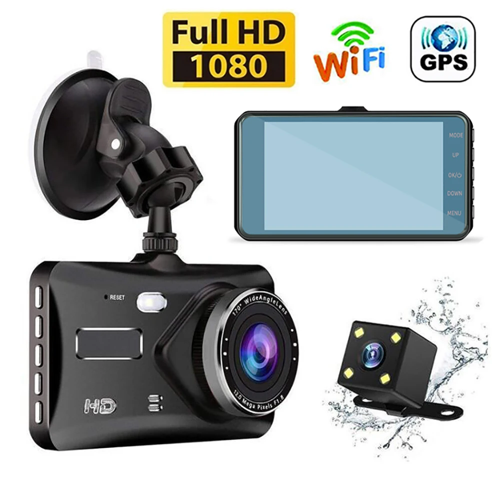 

Видеорегистратор автомобильный, Wi-Fi, 4,0 дюйма, Full HD, 1080P
