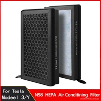 for tesla model 3 y accessories air filter hepa n98 activated carbon air replacement cabin air filters 2017 2021 2pcs