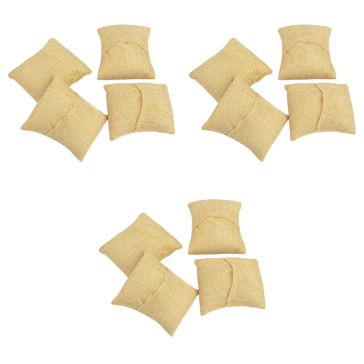 

18 Pcs Small Jewelry Display Pillow Bracelet Bangle Chain Pillow Holder Watch Organizer (Jute)