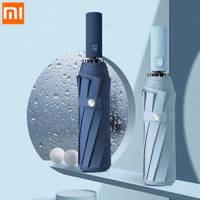 

New Xiaomi Automatic Umbrella Sunshade For Men And Women 10 Umbrella Bones Black Glue Sunscreen Anti-ultraviolet Sun Umbrella