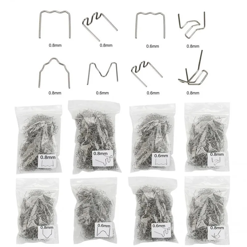 

100 / 500Pcs Hot Stapler Plastic Repair Standard Pre Cut Wave Staples Bumper Bodywork Repairs 0.8mm Wave Staples Stainless Steel
