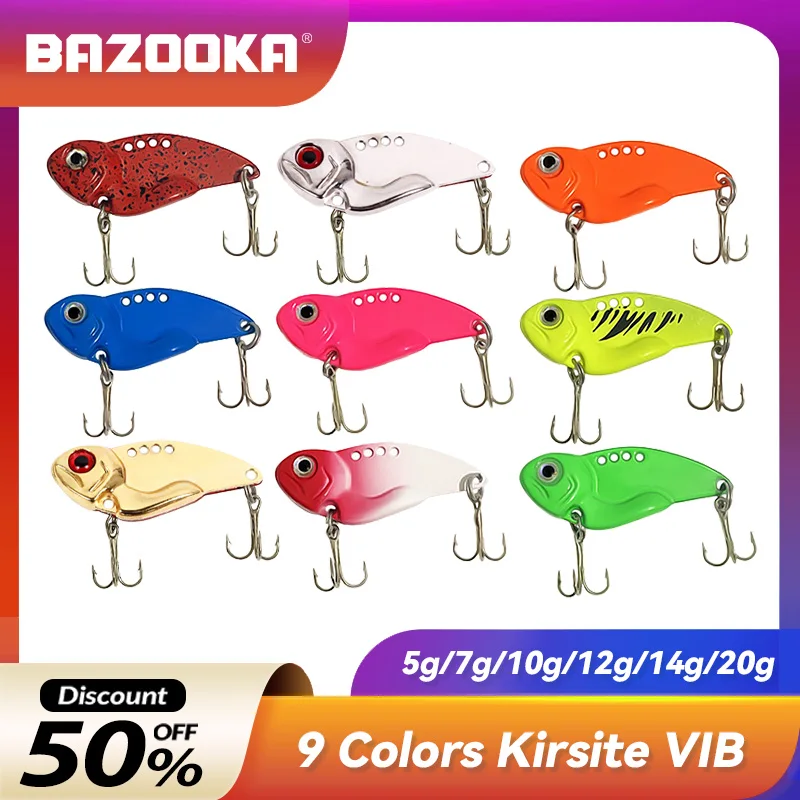

Bazooka VIB Metal Fishing Lure Sinking Jig Spoon Cast Wobble Jigging Vibration Swimbait Pesca Crankbait Winter