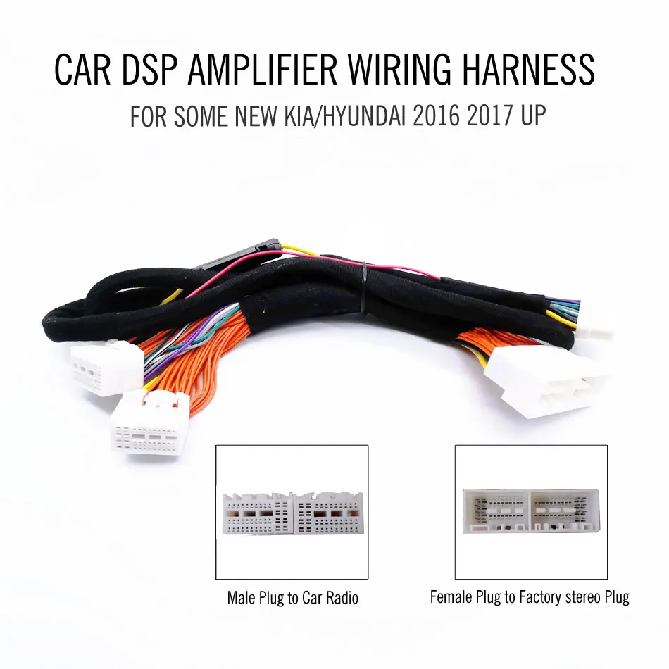 Car DSP Amplifier Wiring Harness ISO Cable For NEW Kia HYUNDAI Accent Azera Creta Elantra Genesis Grand i10 Ioniq Tucson Forte