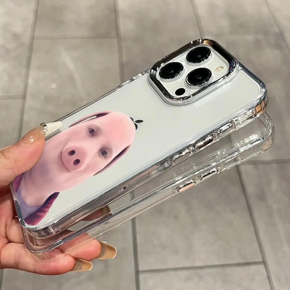 Фото Чехол для телефона J-John Pork для iPhone 17 Air 16 15 14 Plus 13 12 11 Pro Max 16e, противоударный, прозрачный, с HD-защитой задней панели №5