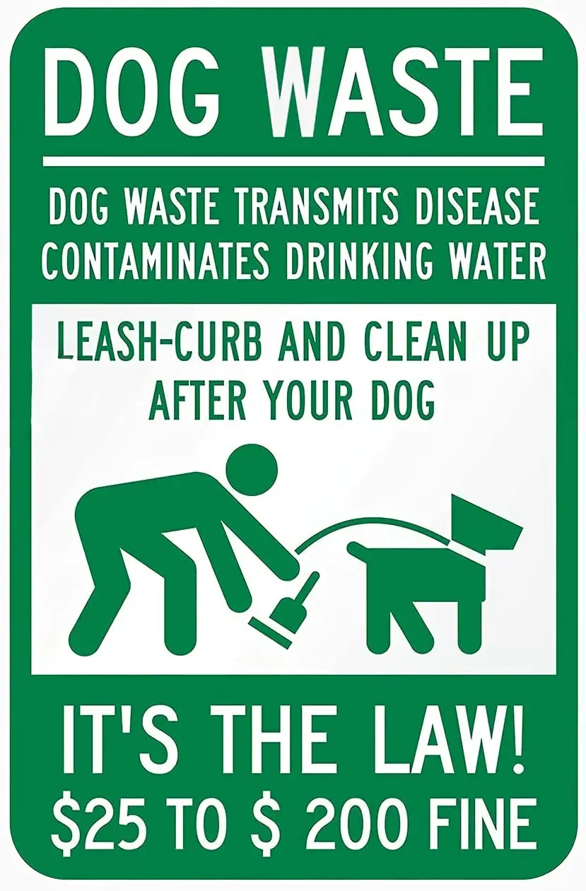 

Dog Waste Metal Plate Tin Sign Its The Law！ Vintage Pet Waste Transmits Disease Clean Up After Your Dog Sign Rustic Home Decor 1