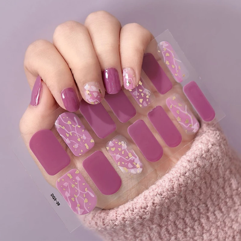 

Фиолетовая наклейка для ногтей, декоративная наклейка для ногтей, украшение для ногтей, полная обложка, 3D наклейка для ногтей