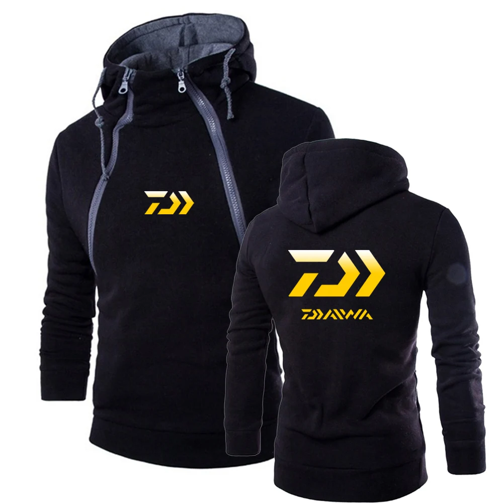 

2022 Daiwa Fishing Spring Autumn Mens Sweater Hoodie Fit Diagonal Zipper Sweatshirt High Quality Popular