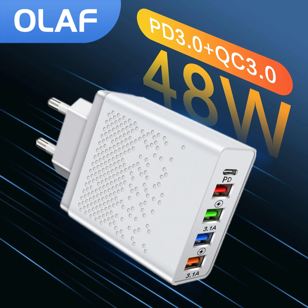 Olaf PD USB C зарядное устройство с 4 портами быстрое Type адаптер для Xiaomi Samsung iphone