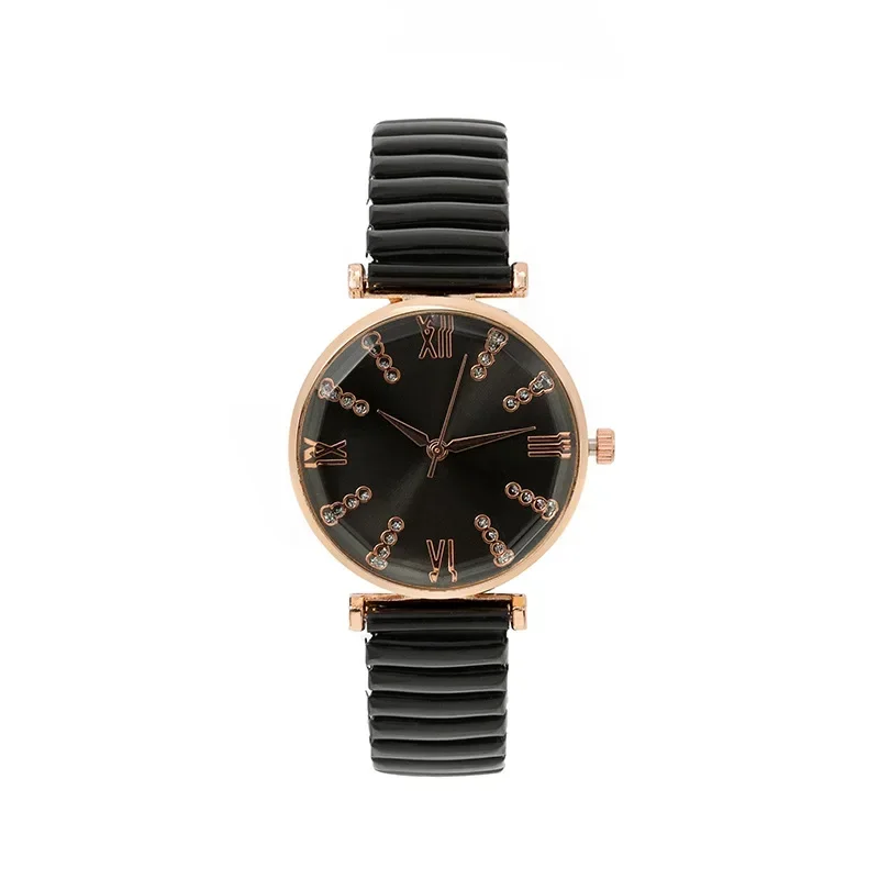 Женские часы модный ремешок из сплава со стразами эластичный кварцевые наручные