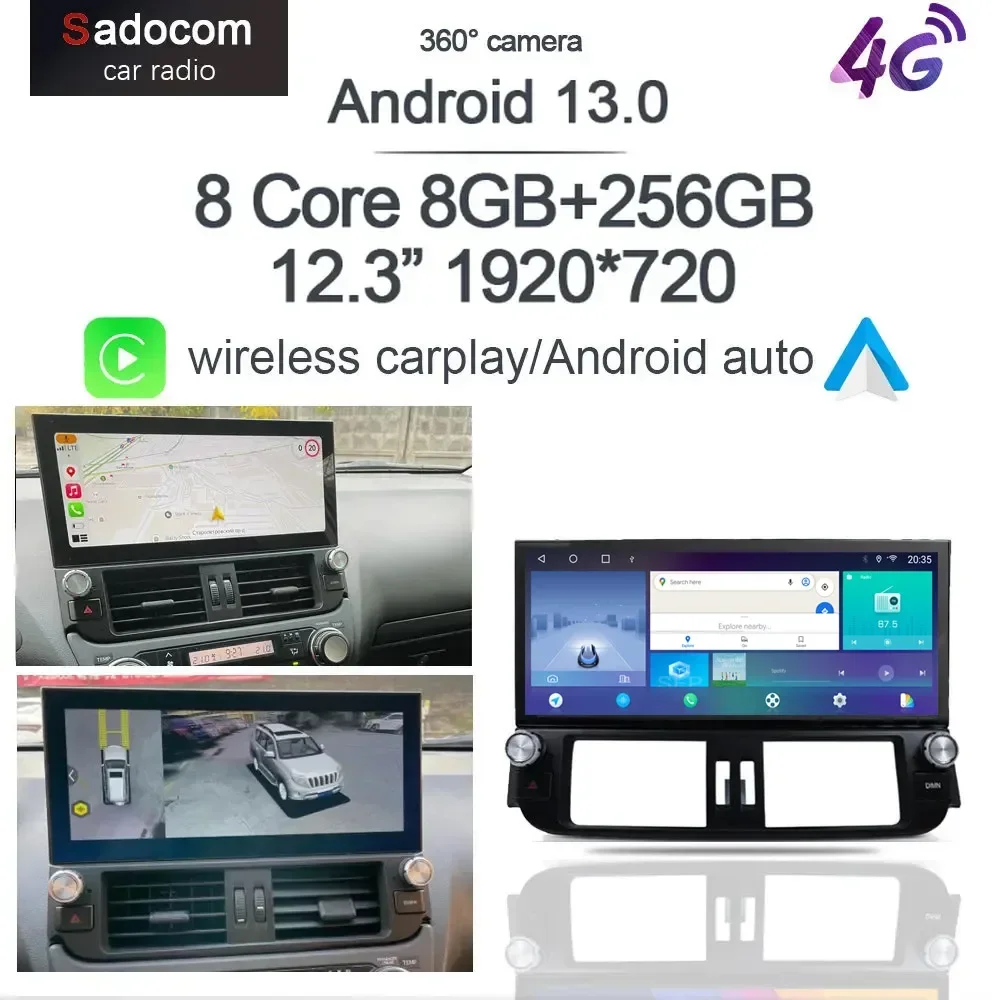 1920*720 QLED Carplay 8G + 128G Android 13.0 автомобильный DVD-плеер DSP GPS WIFI мультимедийное радио для