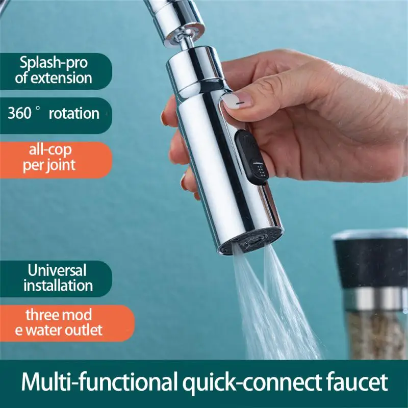 

360 Rotating Tap Nozzle New Type Adjustable Water Tap Bubbler Quick-connect Kitchen Faucet 2023 Universal Rocker Faucet Nozzle