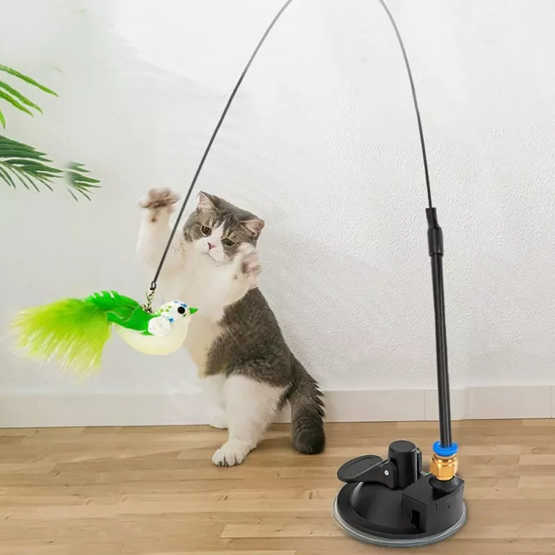 

NEW Interactive Cat Toy Funny Simulation Feather Bird with Bell Cat Stick Toy for Kitten Playing Teaser Wand Toy Cat Supplies