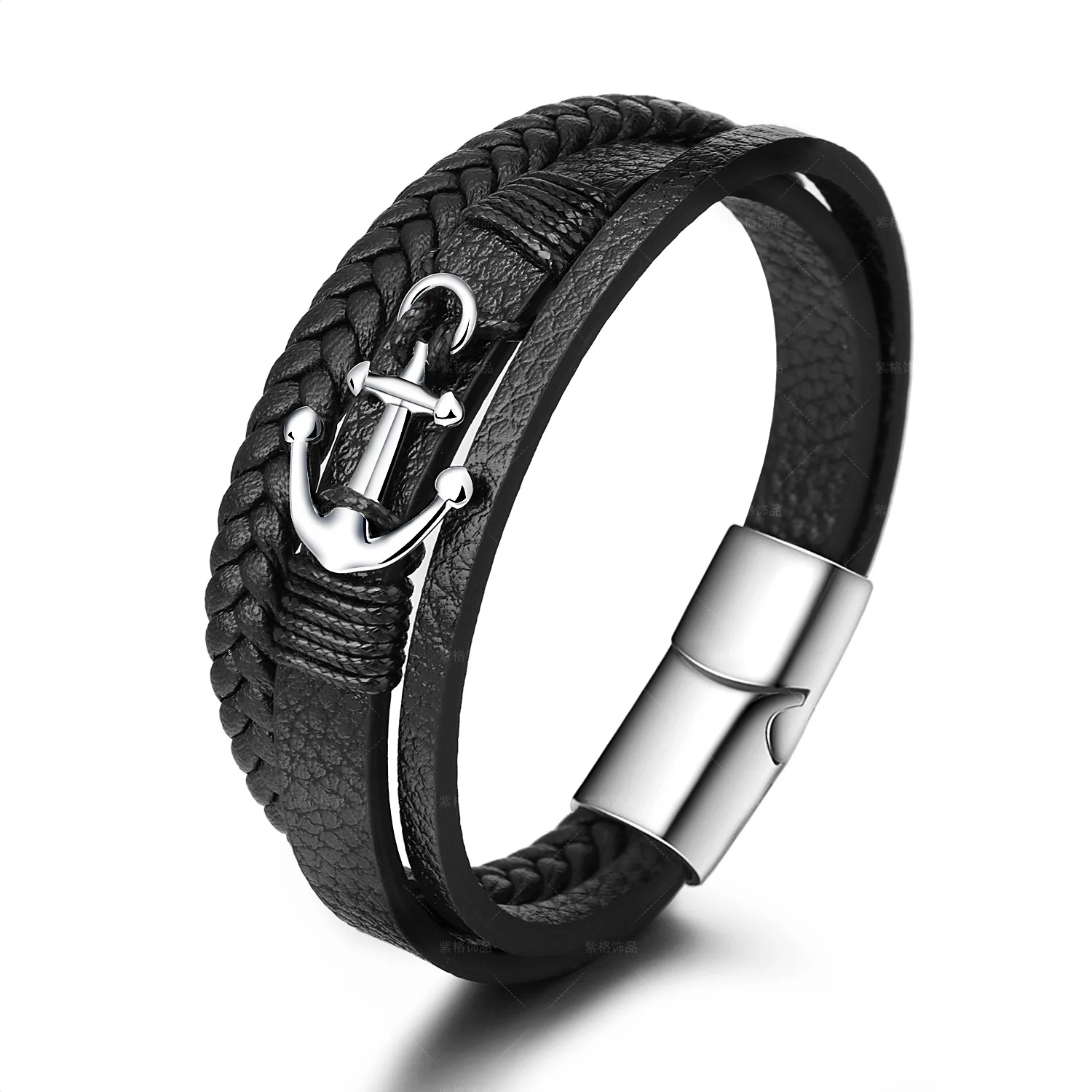 

male Hand woven stainless steel anchor cortex Bangles titanium bracelet ethnic wind ornaments