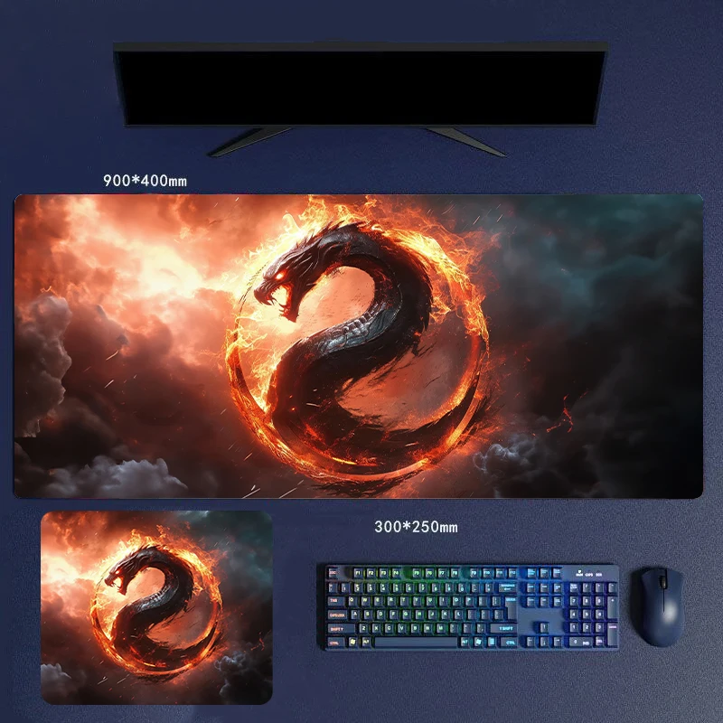 Резиновый коврик для мыши с логотипом дракона 30/60/70/80 см