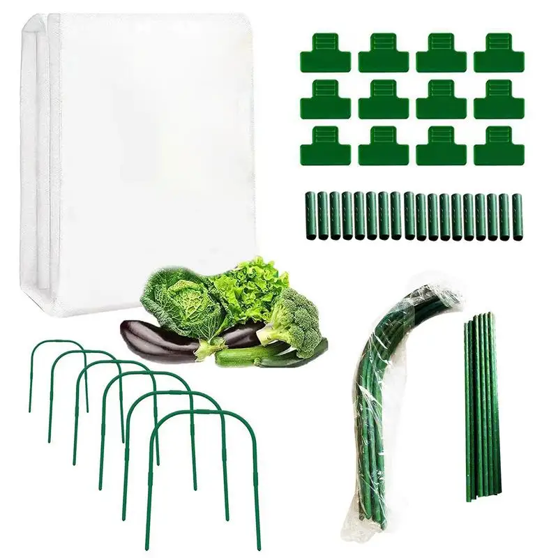 Plant Vegetables Insect Netting Protection Set Garden Hoops With Clips And Insect Protection Net Greenhouse Pes-t Control Net