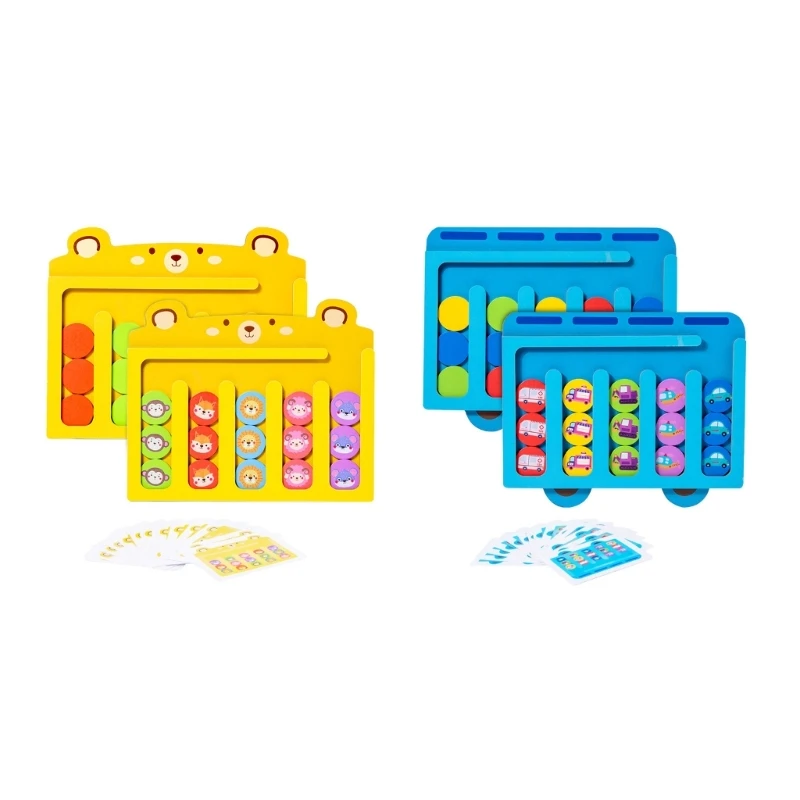 

Kids Wooden Puzzle Toy Puzzle Board Magic-Track Maze Toy Tangrams Color Matching Toy Logical Training Toy Children Gift