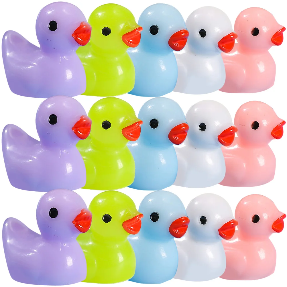 

75 Pcs Car Decorations Mini Resin Duck Tiny Ducks Statue Garden Little Figurines