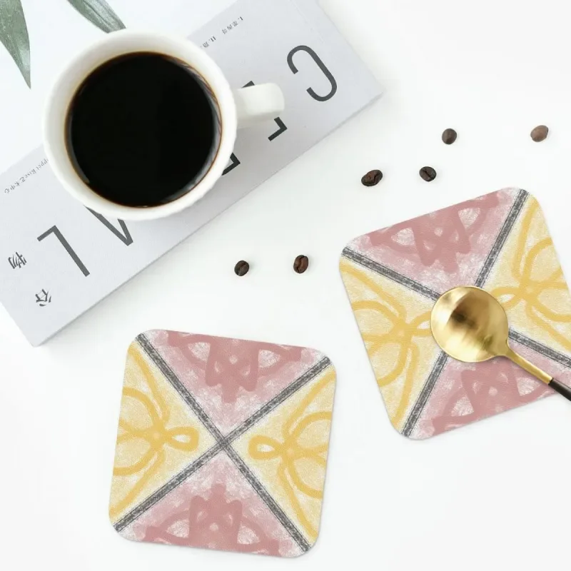 

Gilded Dream Coasters Kitchen Placemats Non-slip Insulation Cup Coffee Mats For Decor Home Tableware Pads Set of 4