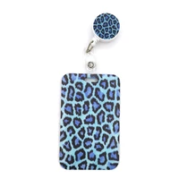 blue leopard print retractable badge reel student nurse exhibition enfermera name clips card id card holder chest