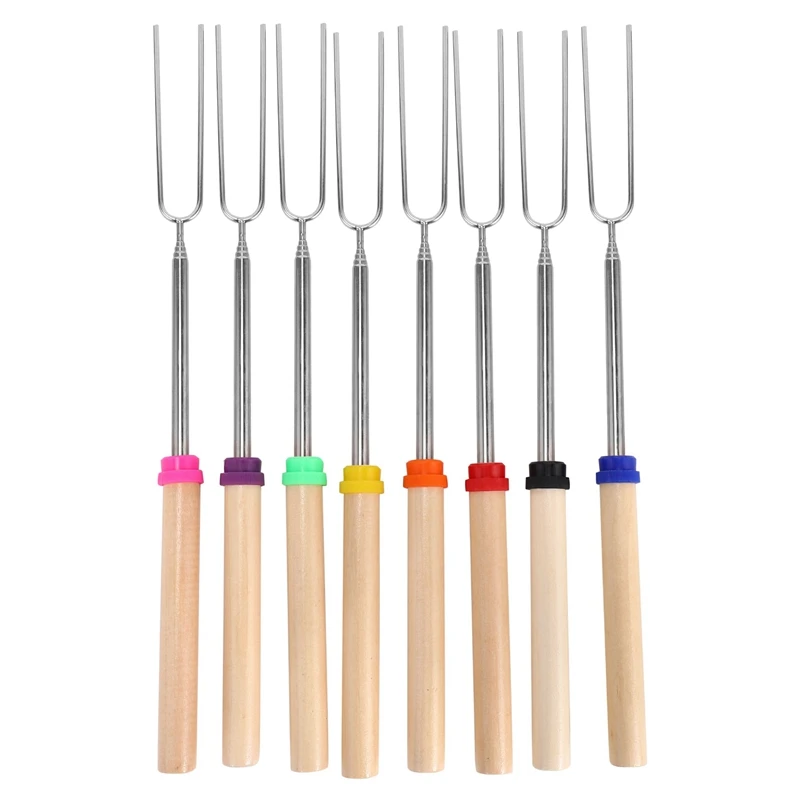 

Палочки Marshmallow 16 шт., палочки для запекания барбекю/костра/кемпинга, палочки из нержавеющей стали с деревянными ручками