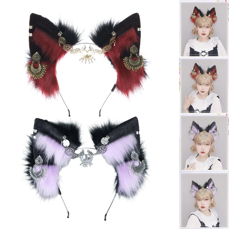 

Sweet Headband Students Live Broadcast Hairband Foxes Ears Hair Hoop Colorful