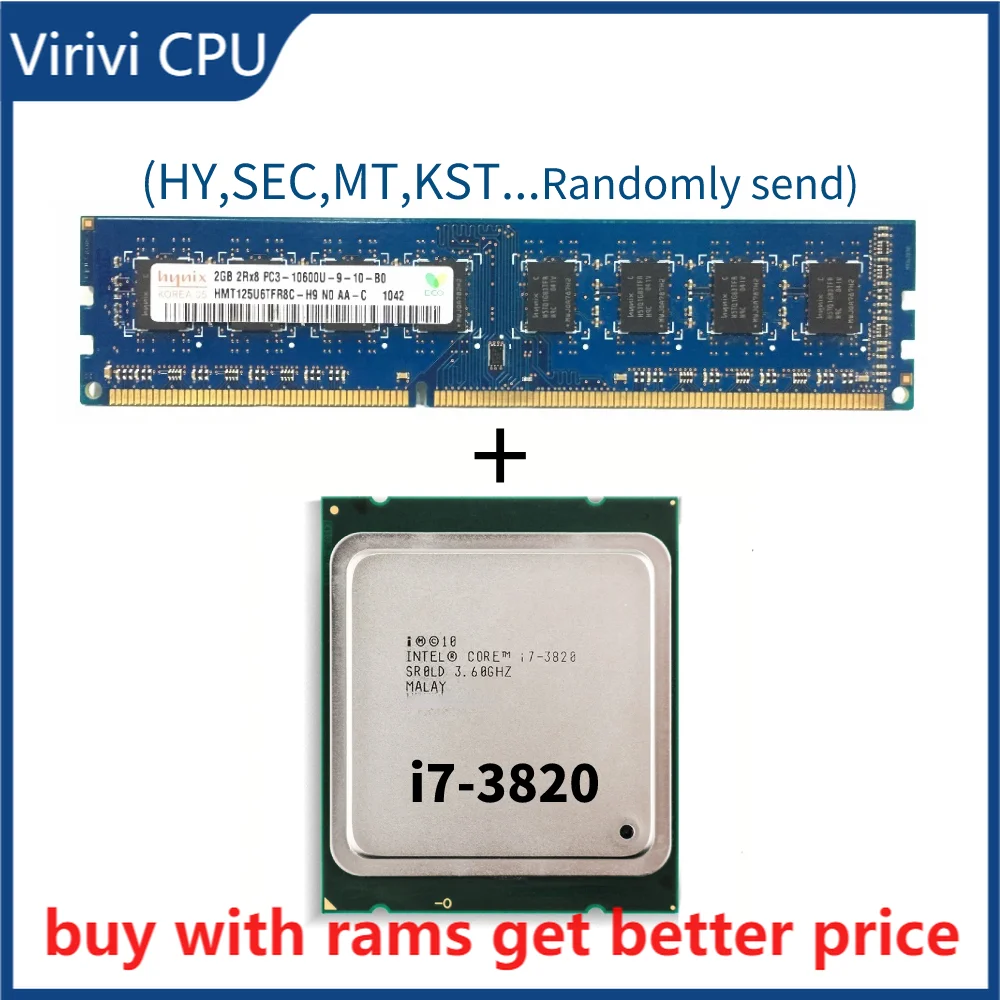 

DDR3 2G 1333Mhz with i7 3820 processor i7-3820 Desktop CPU Quad-cores 3.60GHZ 10MB 32nm LGA2011 free shipping