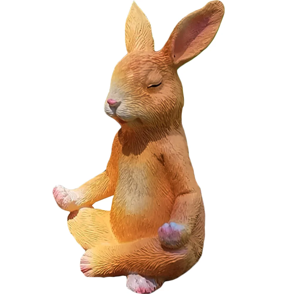

Rabbit Bunny Statue Garden Figurine Statues Animal Yoga Outdoor Resin Figurines Sculpture Ornaments Year Zodiac New Fengshui