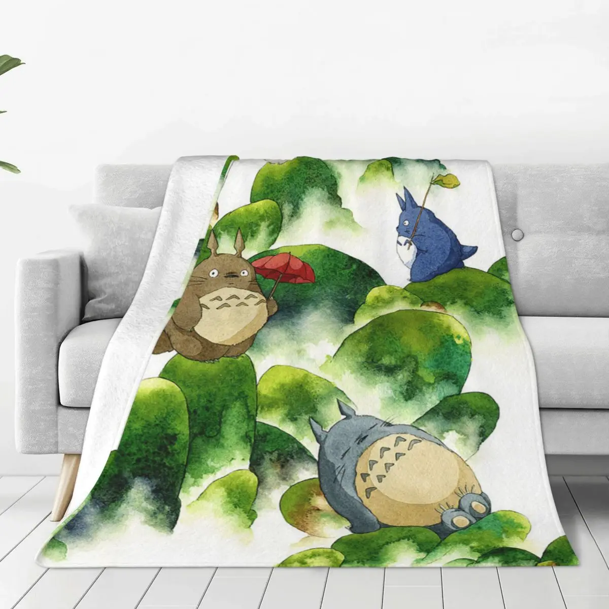 

My Neighbor Totoro Blanket Cover Japanese Anime Tonari No Totoro Fuzzy Throw Blankets Airplane Travel Printed Bedspreads