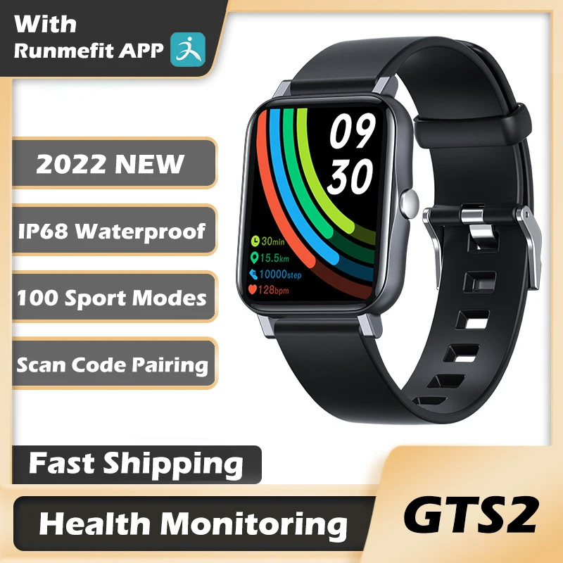 

2022 Smart Watch GTS 2 Men Women Smart Watch Scan Code Pairing Business Sports Fitness Watch Band for IOS Android Xiaomi Phone