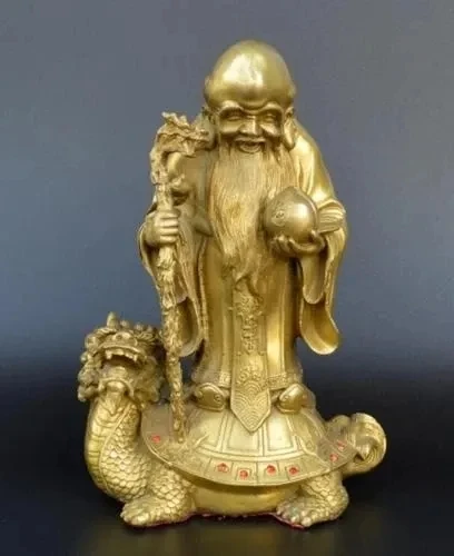 Китайская статуя из латуни Дракон-черепаха Shouxing