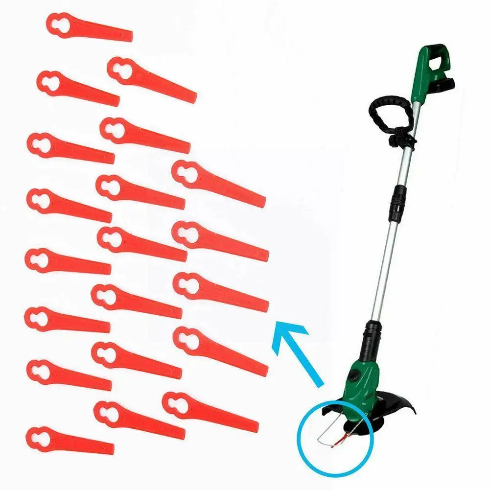 

100pc Lawn Mower Blade Plastic Cutter For Grass Replacement For Cordless Strimmer Low-grade Lawn Mower Plastic Blade Garden Y6h5